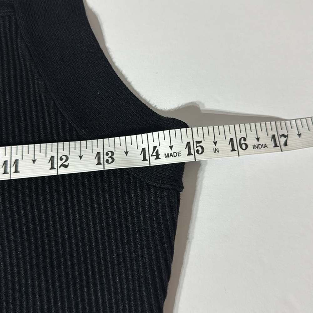 House of Harlow 1960 Black Womens Wide Strap Ribbed Knit Crop Top Size Medium - Picture 6 of 7